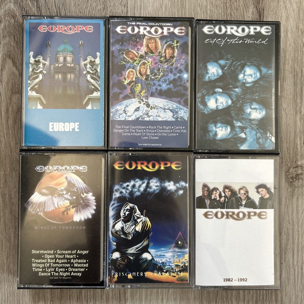 Europe Cassette Tape Lot of 6 Wings Final Countdown Out pf This World Prisoners